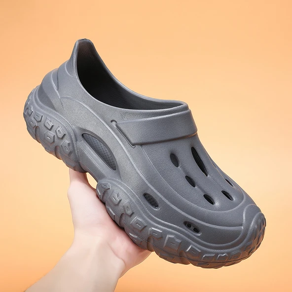 Erkek Terlik Sandalet - Kalın Tabanlı (Haki-2) - Resim 4