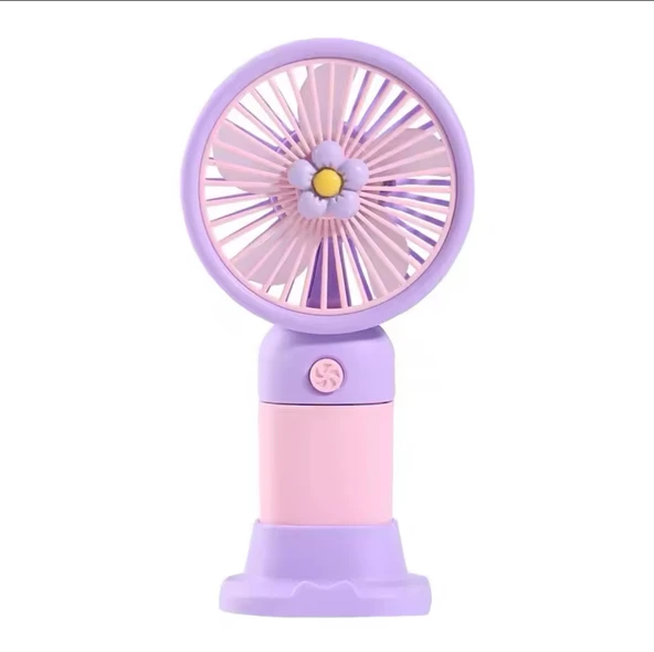 Avuç İçi Taşınabilir Şarjlı Mini Vantilatör El Fanı Mor-Pembe VNT-05
