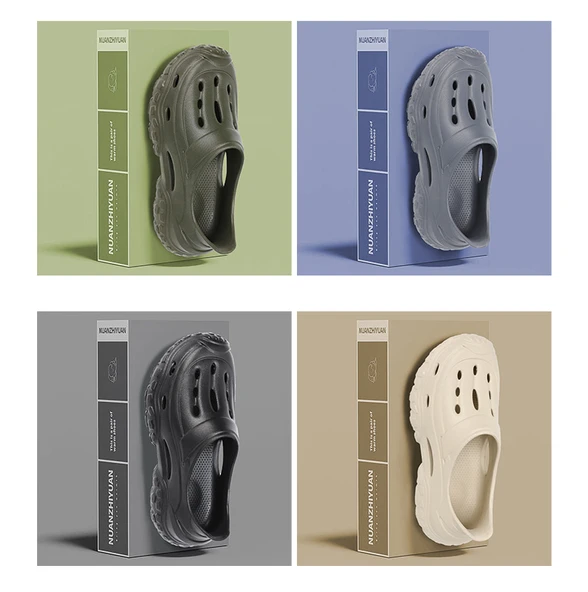 Erkek Terlik Sandalet - Kalın Tabanlı (Haki-1) - Resim 11