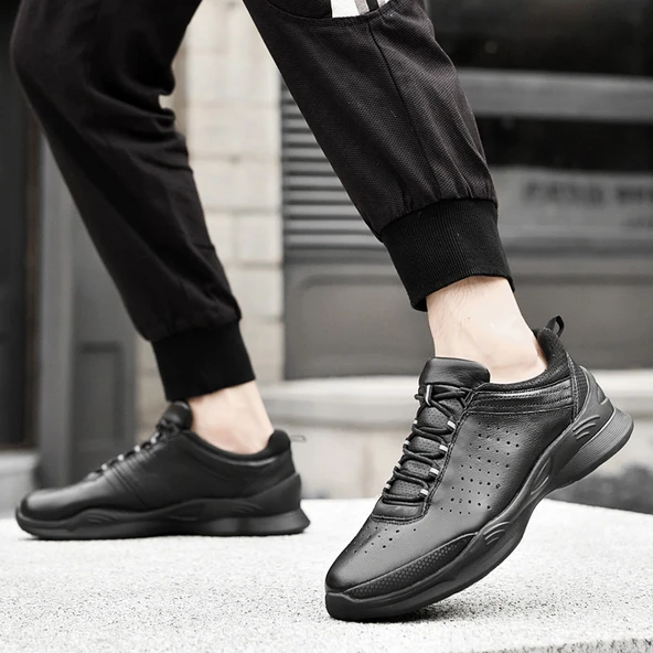 Erkek Deri Günlük Spor Ayakkabı (Gri-1) - Resim 5