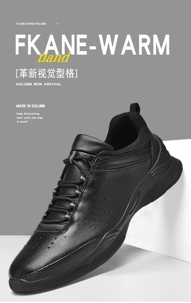 Erkek Deri Günlük Spor Ayakkabı (Gri-1) - Resim 8