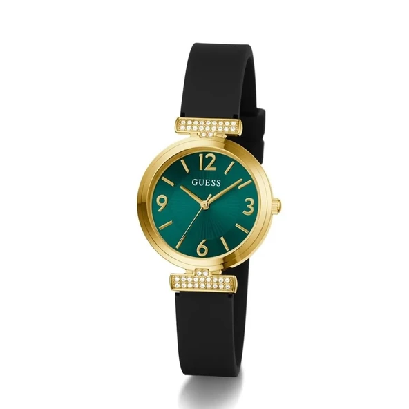 GUESS GUGW0912L4 SİYAH SİLİKON KORDON YEŞİL KADRAN KADIN KOL SAATİ - 5