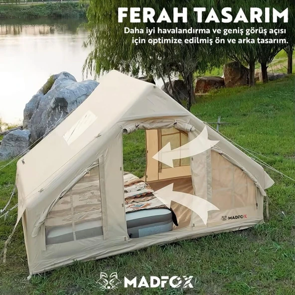 Şişme Çadır - Baca Çıkışlı - Madfox - Bigless Glamping Cotton Inflatable - 6