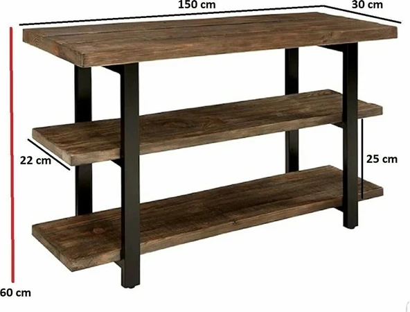 KUZELA  Metal Ahşap 3 Katli Tv Üni̇tesi̇ - 2