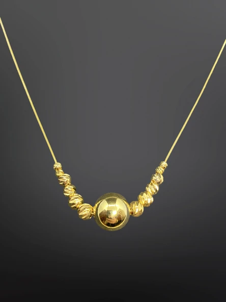 Modern Detaylı Antialerjik, 316L Çelik Gold Renk Kolye - Zarafet ve Şıklık ürün görseli 1