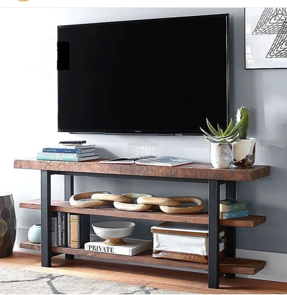 KUZELA  Metal Ahşap 3 Katli Tv Üni̇tesi̇