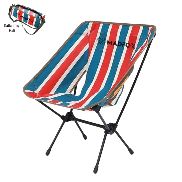 Katlanır Kamp Piknik Sandalyesi - Madfox Infinity Ultralight - R.Çizgili -547214 - Taşıma Çantalı