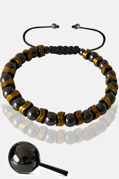 Sertifikalı Gold Hematit - Terahertz Taşı Bileklik (Ayarlamalı) - Resim 2