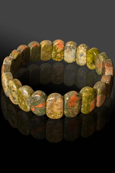 Sertifikalı Rolex Model AAA+ Gerçek Unakit Taşı Bileklik - Resim 2