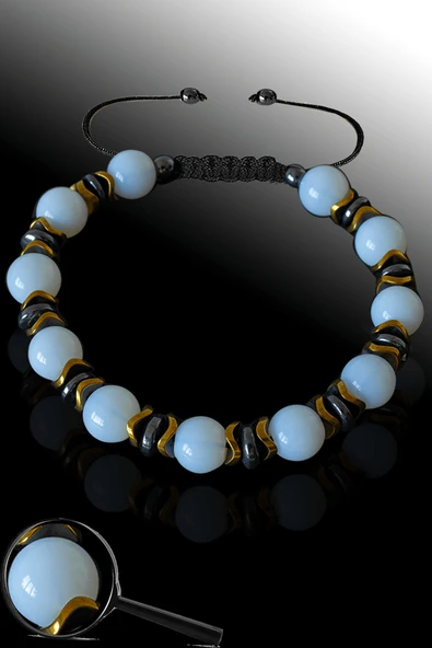 Sertifikalı Gold Hematitli Opal Taşı Bileklik - Ayarlamalı ürün görseli