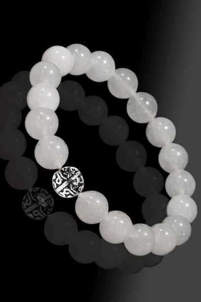 Sertifikalı Mat Kristal Kuvars Taşı Bileklik - Gümüş Aparatlı - Resim 2