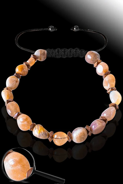 Sertifikalı Amorf Model Gerçek Güneş Taşı Bileklik - Ayarlamalı ürün görseli