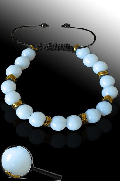 Sertifikalı Gold Hematitli Opal Taşı Bileklik - Ayarlamalı ürün görseli