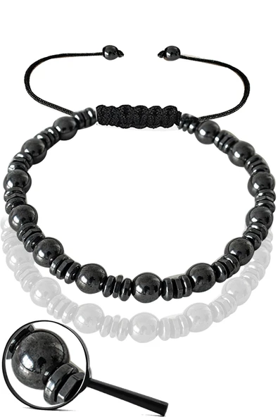 Sertifikalı Makrome Gerçek Terahertz Taşı Bileklik - Ayarlamalı ürün görseli 1