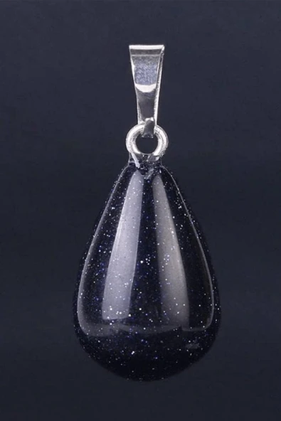 Sertifikalı Damla Model Gerçek Mavi Yıldız Taşı Kolye - Resim 2