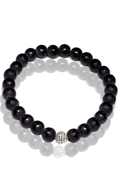 Sertifikalı Yarasa Desenli Ham Oniks Taşı Bileklik ürün görseli