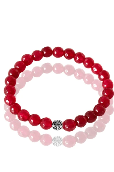 Sertifikalı Fasetli Lal Garnet Taşı Bileklik - Gümüş Aparatlı ürün görseli