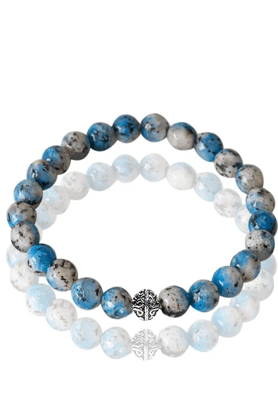 Sertifikalı Orijinal Fasetli Sodalit Taşı Bileklik - Gümüş Aparatlı ürün görseli