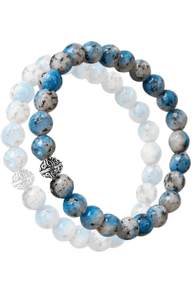 Sertifikalı Orijinal Fasetli Sodalit Taşı Bileklik - Gümüş Aparatlı - Resim 2