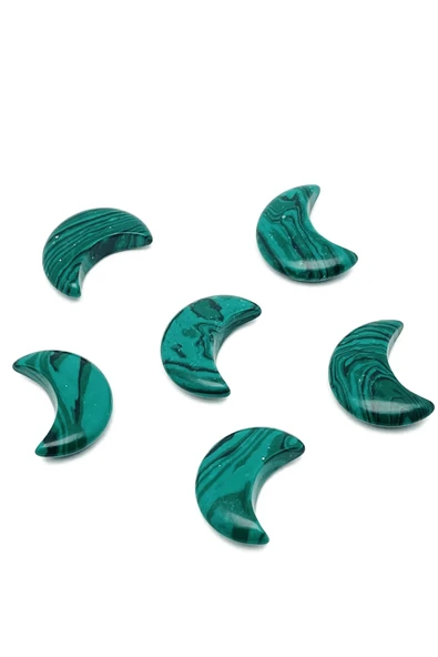 Sertifikalı Ay Model Gerçek Malahit Taşı Kolye - Resim 2