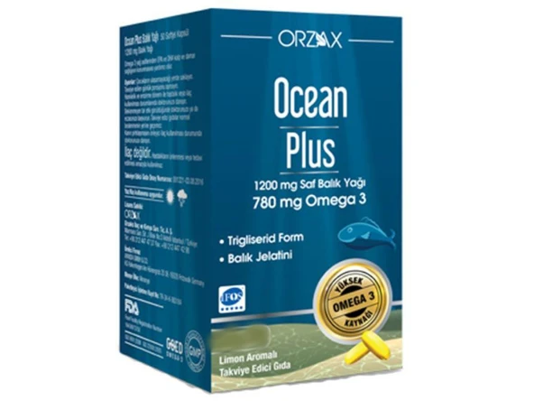 OCEAN PLUS BALIK YAĞI KAPSÜL TAKVİYE EDİCİ GIDA 1200 MG 30 KAPSÜL