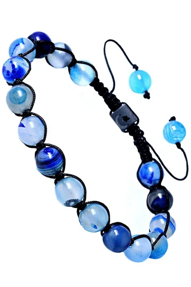 Makrome Doğal Mavi Akik Bileklik ürün görseli