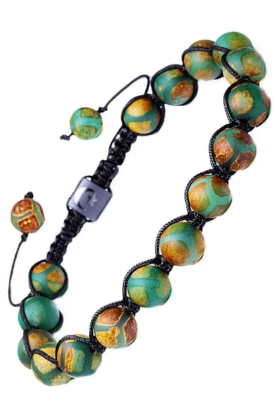 Sertifikalı Makrome Çizgili Yeşil Doğal Akik Taşı Bileklik - Resim 2