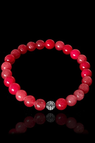 Sertifikalı Çilek Kuvars Taşı Bileklik - Gümüş Aparatlı ürün görseli 1