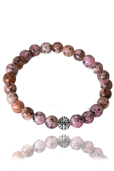 Sertifikalı Pembe Renk Kuvars Taşı Bileklik - Gümüş Aparatlı ürün görseli 1