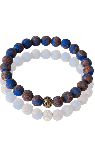 Sertifikalı Ham İşlenmemiş Azurit Taşı Bileklik ürün görseli