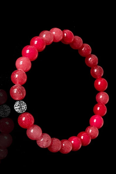 Sertifikalı Çilek Kuvars Taşı Bileklik - Gümüş Aparatlı - Resim 2