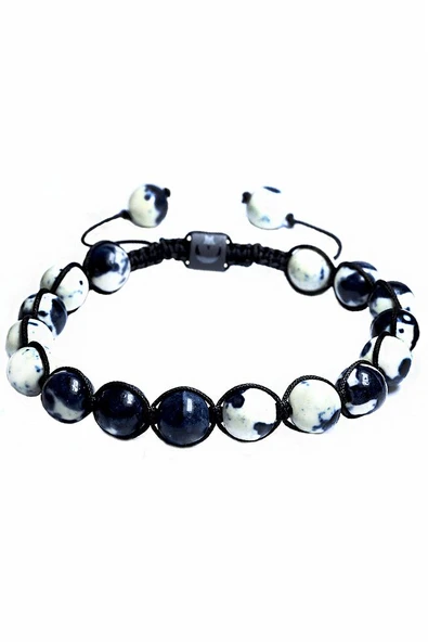 Sertifikalı Makrome Zebra Akik Taşı Bileklik - Resim 4