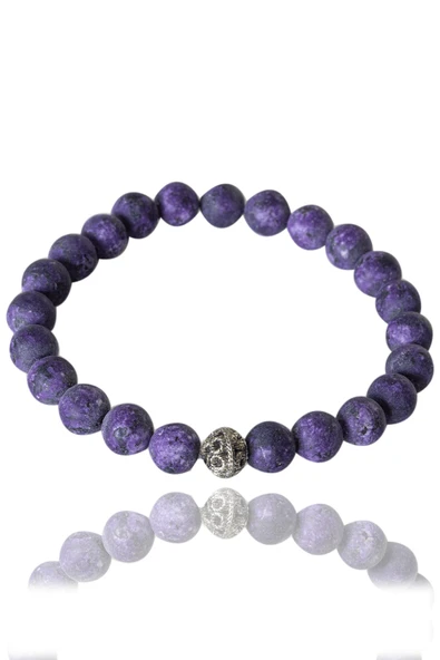 Sertifikalı Ham İşlenmemiş Çeroit Taşı Bileklik - Koyu Renk ürün görseli