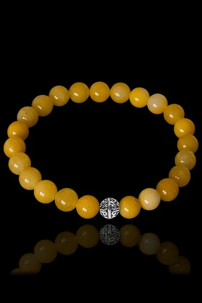 Sertifikalı Tamburlanmış Sitrin Taşı Bileklik (Gümüş Aparatlı) ürün görseli