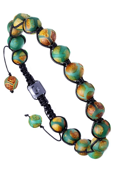 Sertifikalı Makrome Çizgili Yeşil Doğal Akik Taşı Bileklik - Resim 3