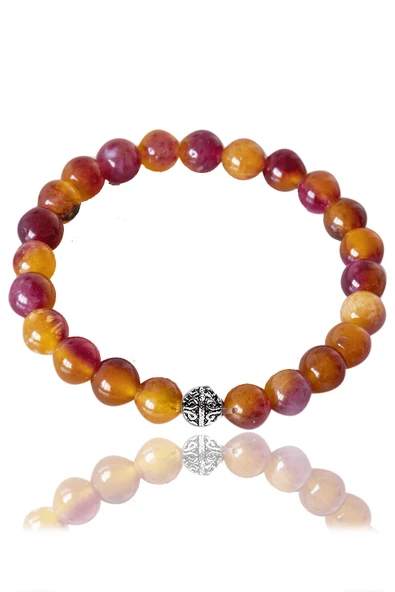 Sertifikalı Sarı - Mor Kuvars Taşı Bileklik - Gümüş Aparatlı ürün görseli