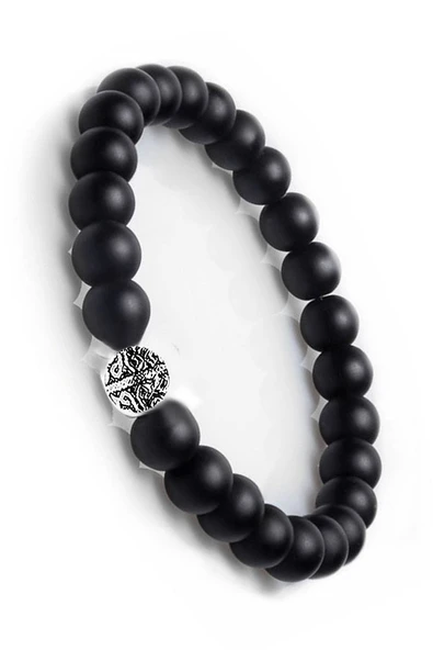 Sertifikalı Gerçek Onyx - Oniks Taşı Bileklik (Gümüş Aparatlı) - Resim 2