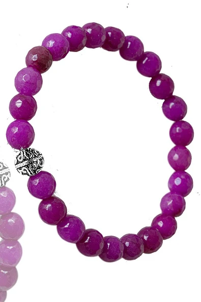 Sertifikalı Fasetli Sentetik Yakut Taşı Bileklik - Gümüş Aparatlı - 2