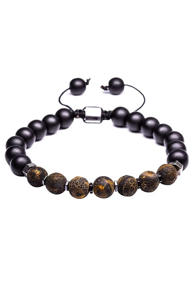 Sertifikalı Makrome Kahverengi Doğal Akik Taşı Bileklik - Resim 4