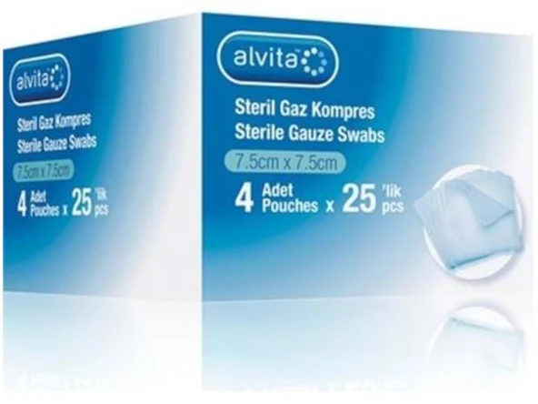 ALVITA GAZ KOMPRES STERIL 100LU