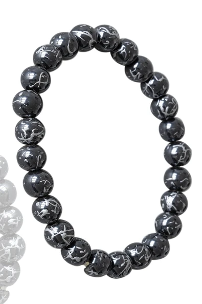 Sertifikalı Özel Tasarım Silver Hematit Taşı Bileklik - Resim 2