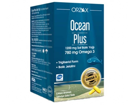 OCEAN PLUS BALIK YAĞI KAPSÜL TAKVİYE EDİCİ GIDA 1200 MG 50 KAPSÜL
