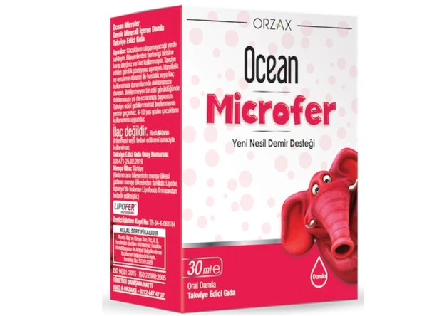 OCEAN MİCROFER DEMİR MİNERALİ İÇEREN DAMLA TAKVİYE EDİCİ GIDA 8.5 MG/ML 30ML ŞİŞE