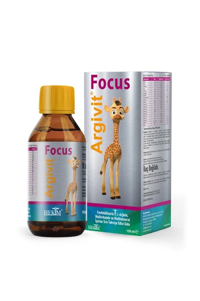 ARGİVİT FOCUS SIVI, FOSFOTİDİLSERİN, L-ARJİNİN, MULTİVİTAMİN VE MULTİMİNERAL İÇEREN TAKVİYE EDİCİ GIDA 150ml şişe