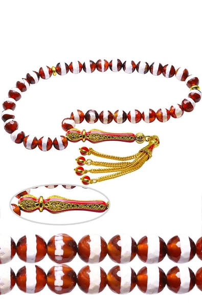 Sertifikalı Tibet Doğal Akik Taşı Tesbih - Resim 3