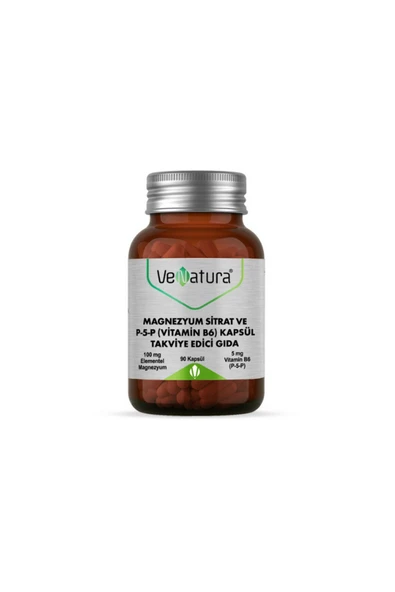 VENATURA MAGNEZYUM SİTRAT VE P-5-P (VİTAMİN B6) KAPSÜL TAKVİYE EDİCİ GIDA 90 KAPSÜL