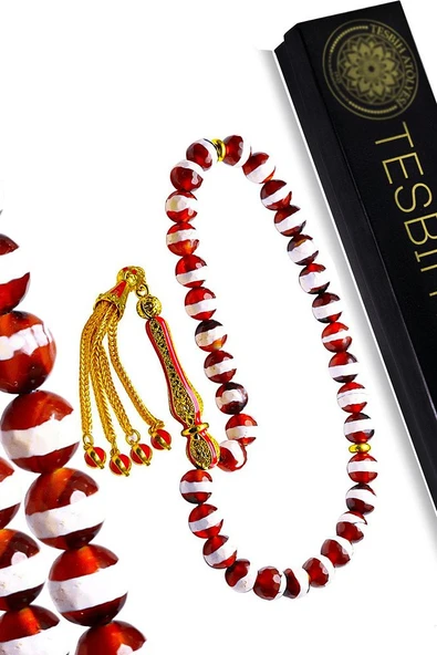 Sertifikalı Tibet Doğal Akik Taşı Tesbih ürün görseli