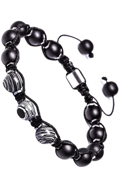 Sertifikalı Doğal Hematit Oniks Malahit Taşı Bileklik ürün görseli