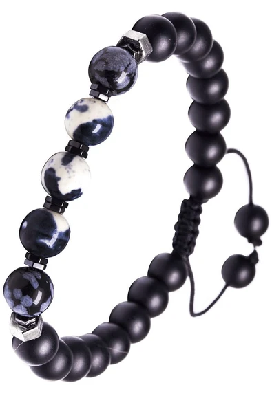 Oniks Taşı Zebra Jasper Ve Obsidyen Bileklik - Resim 3