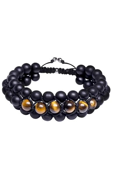 Sertifikalı Makrome Doğal Oniks Kaplan Gözü Taşı Bileklik - 8mm - Resim 4